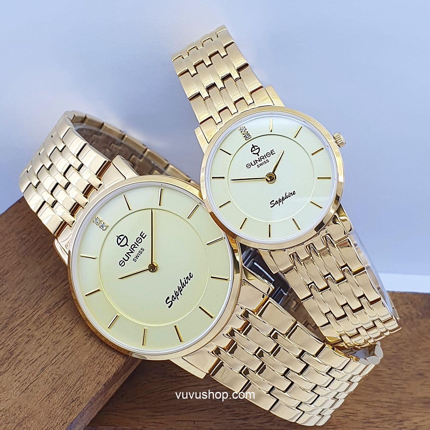 Đồng hồ đôi SUNRISE DM737SWC Siêu mỏng Chính hãng - Ảnh 2