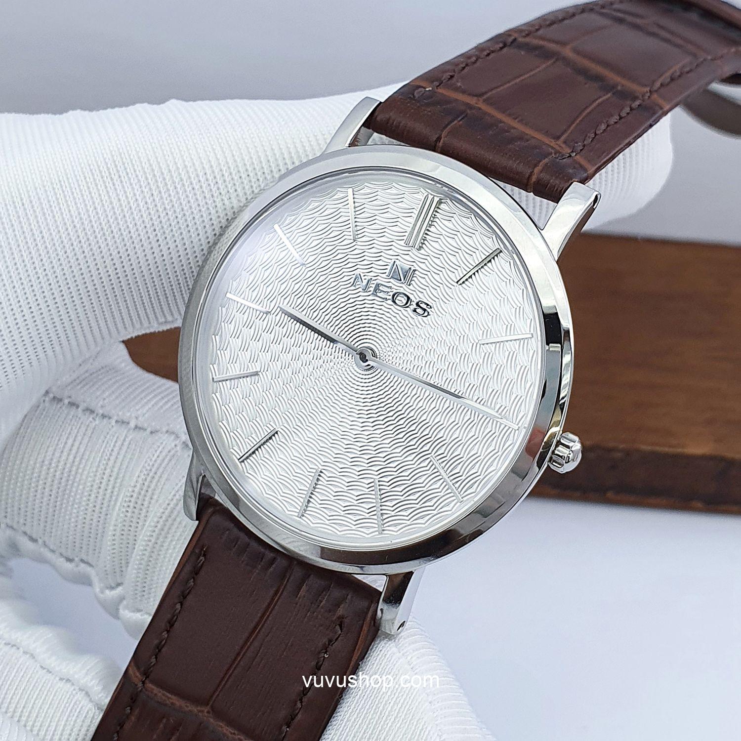 Đồng hồ nam NEOS N-40577M Dây da siêu mỏng Chính hãng - Ảnh 22