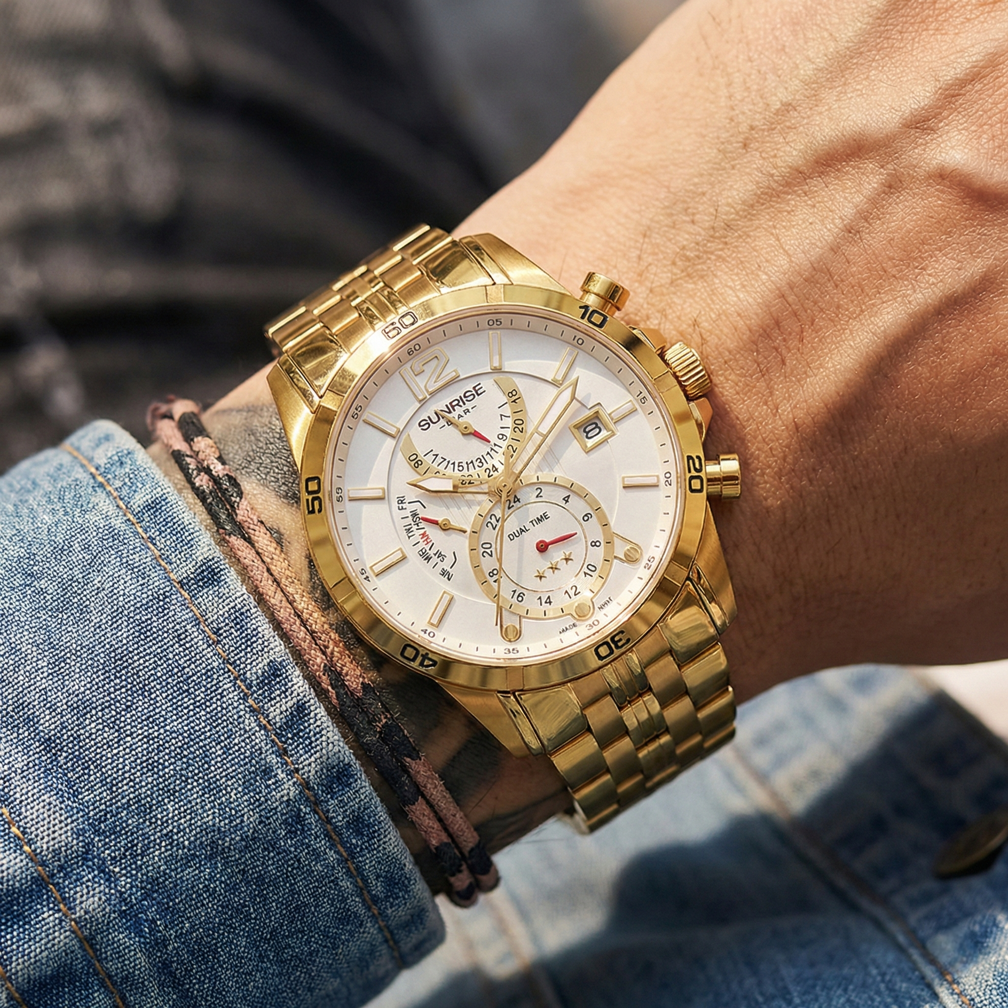 Đồng hồ nam SUNRISE1172SA Dual time Chính hãng - Ảnh 8