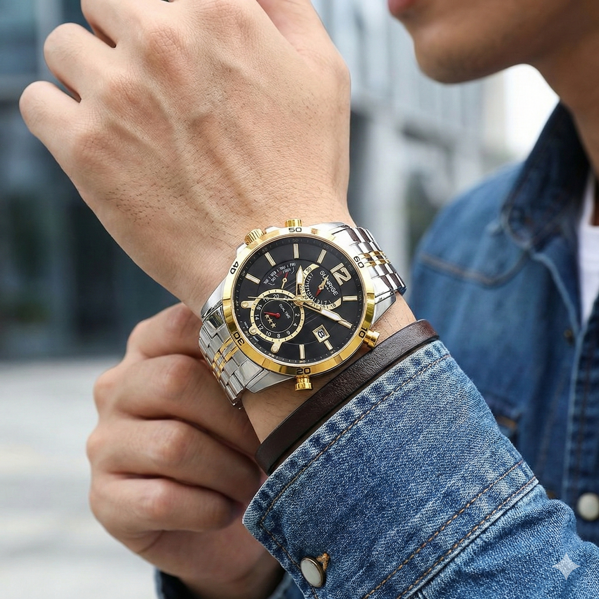 Đồng hồ nam SUNRISE1172SA Dual time Chính hãng - Ảnh 10