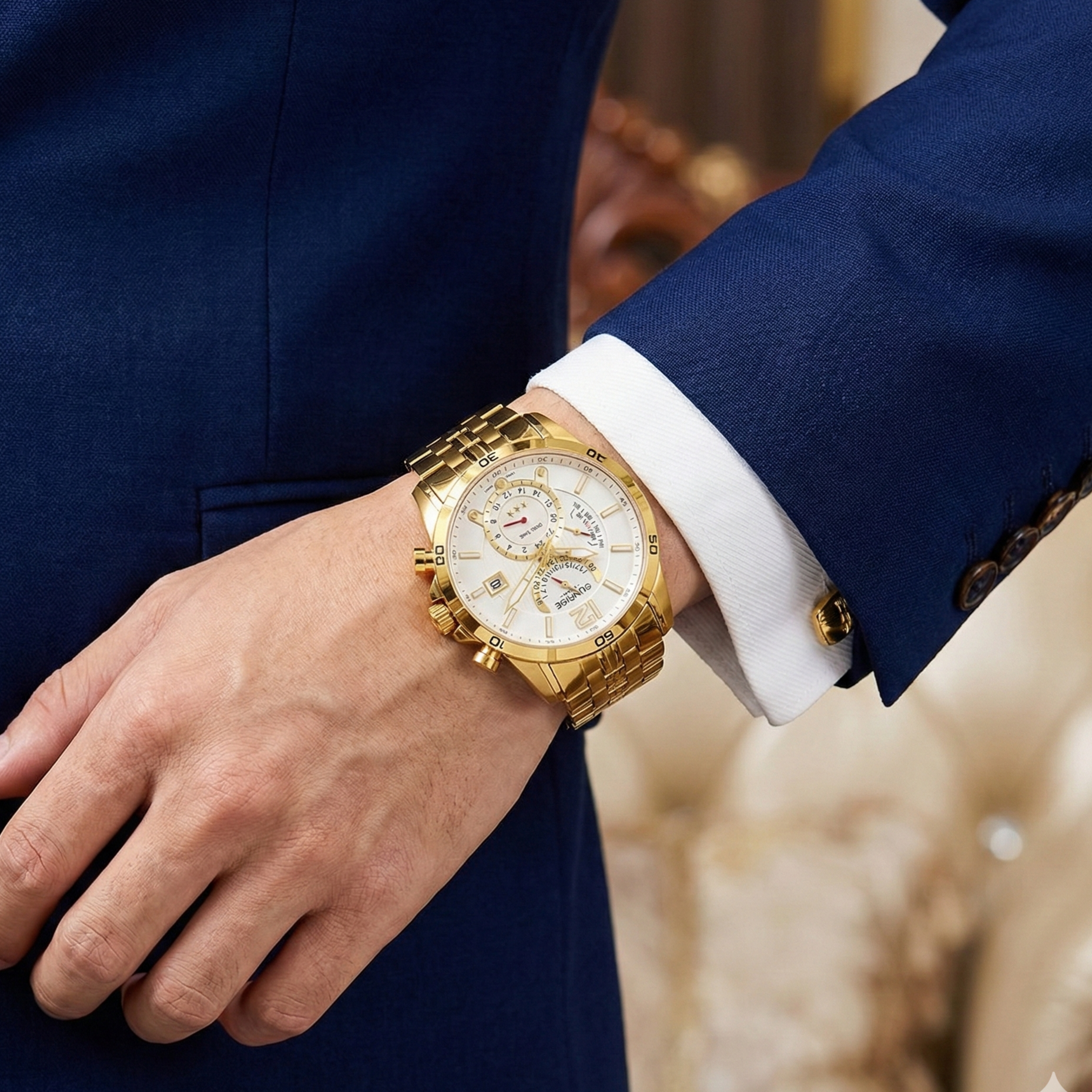 Đồng hồ nam SUNRISE1172SA Dual time Chính hãng - Ảnh 9