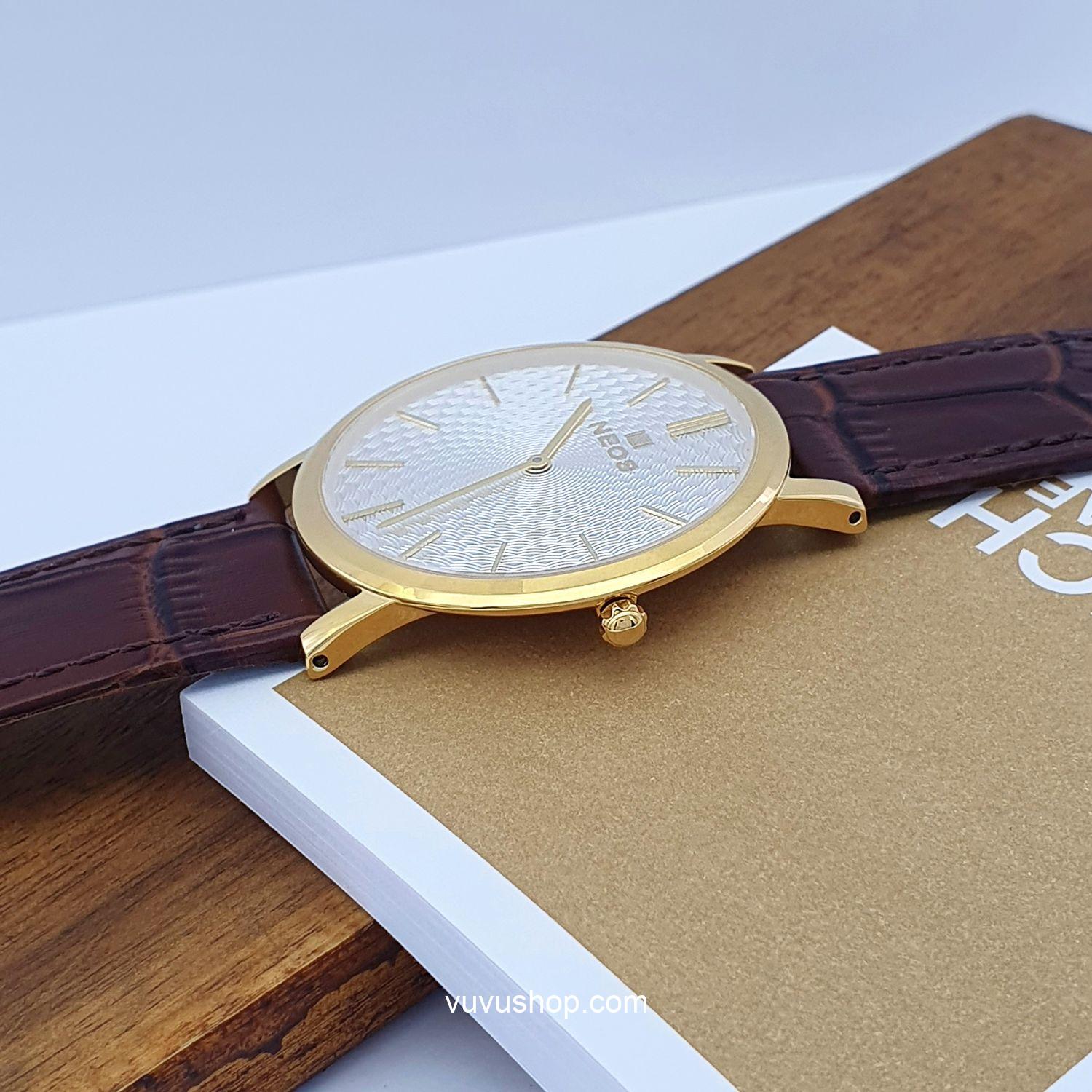 Đồng hồ nam NEOS N-40577M Dây da siêu mỏng Chính hãng - Ảnh 9