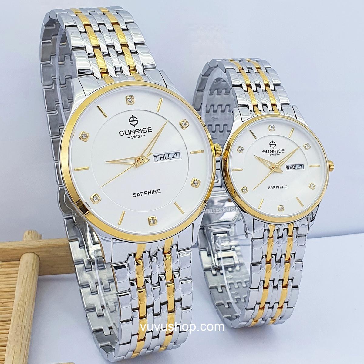 Đồng hồ đôi SUNRISE 1109SB 2 lịch Chính hãng