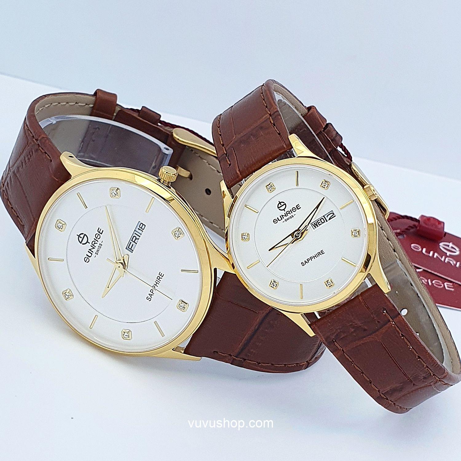 Đồng hồ đôi SUNRISE 1109PB - Chính hãng, kính Sapphire - Ảnh 2