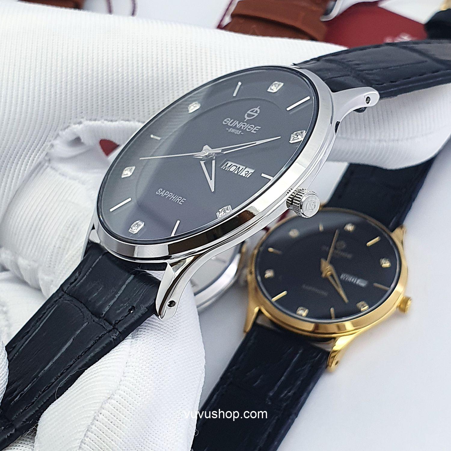 Đồng hồ nam SUNRISE 1109PB - Chính hãng, Kính Sapphire - Ảnh 3
