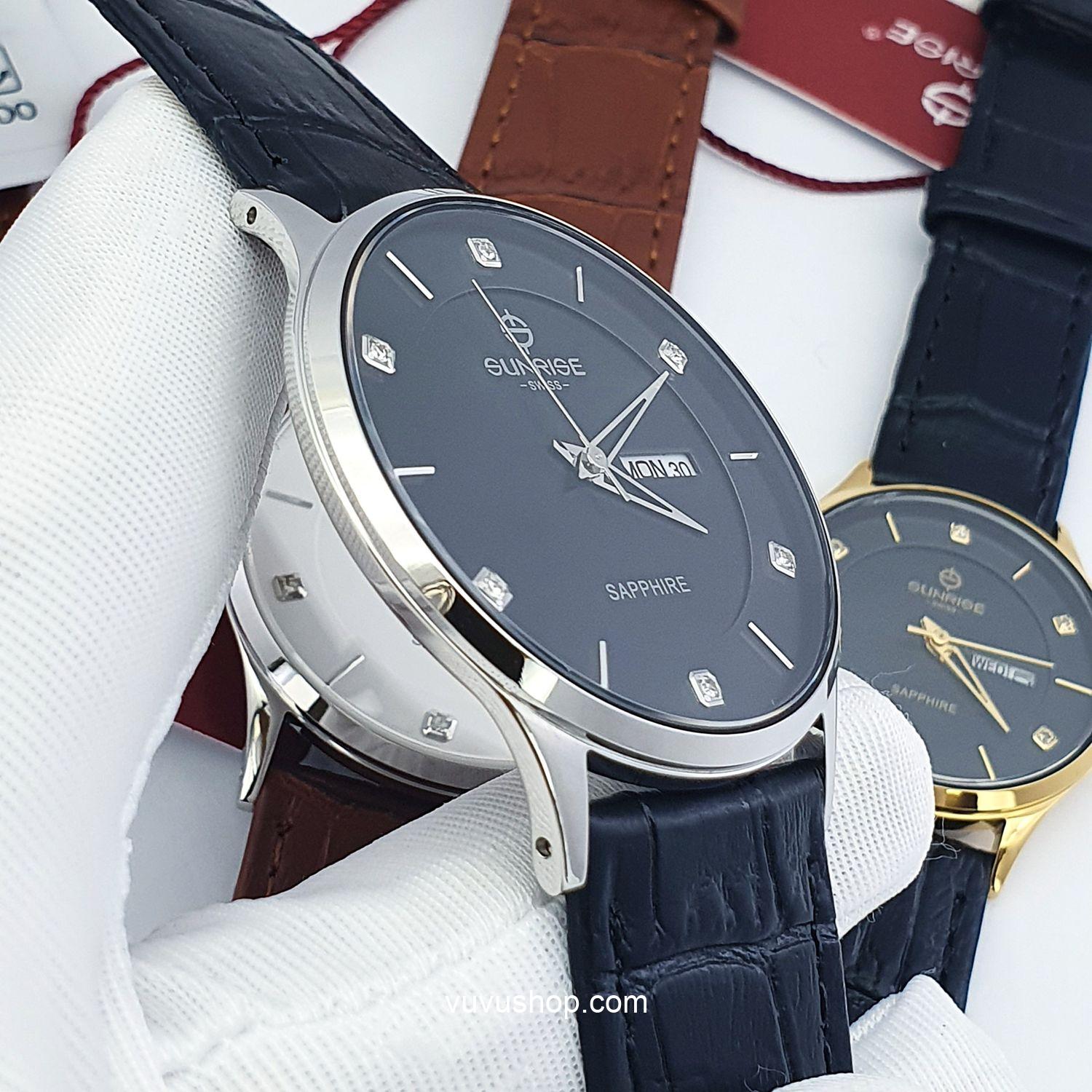 Đồng hồ nam SUNRISE 1109PB - Chính hãng, Kính Sapphire - Ảnh 4