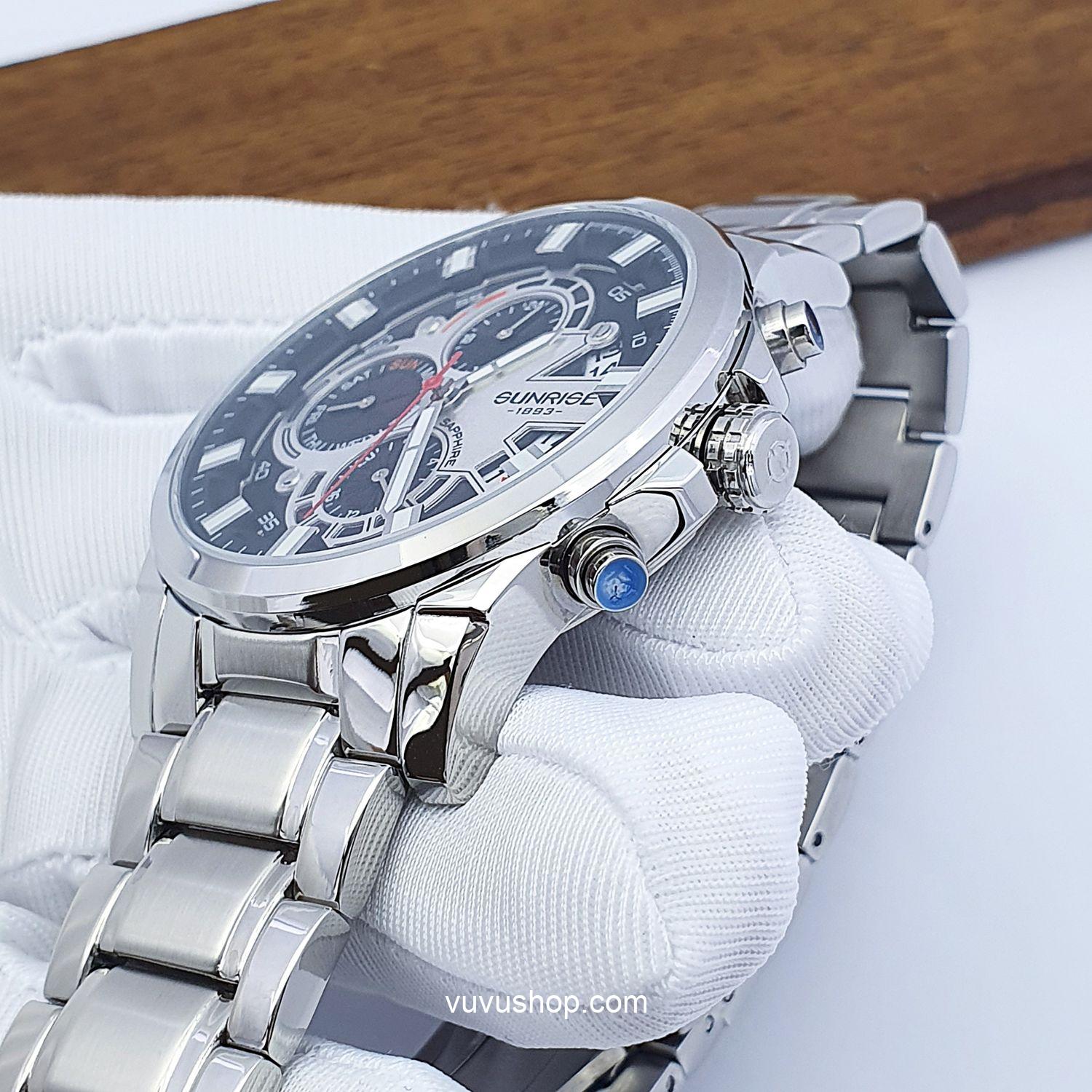 Đồng hồ nam SUNRISE 1270SA - Chính hãng, Dual time - Ảnh 5
