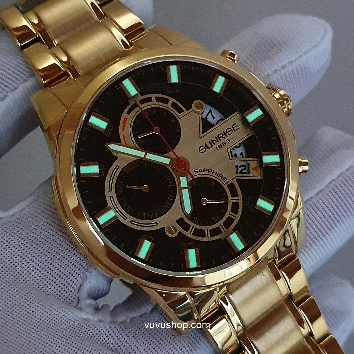 Đồng hồ nam SUNRISE 1270SA - Chính hãng, Dual time - Ảnh 5
