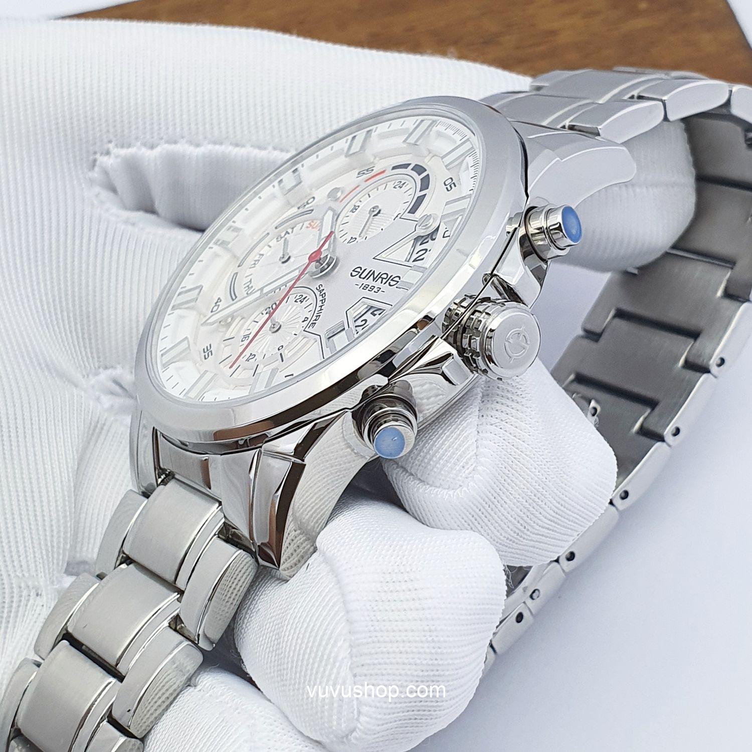 Đồng hồ nam SUNRISE 1270SA - Chính hãng, Dual time - Ảnh 3