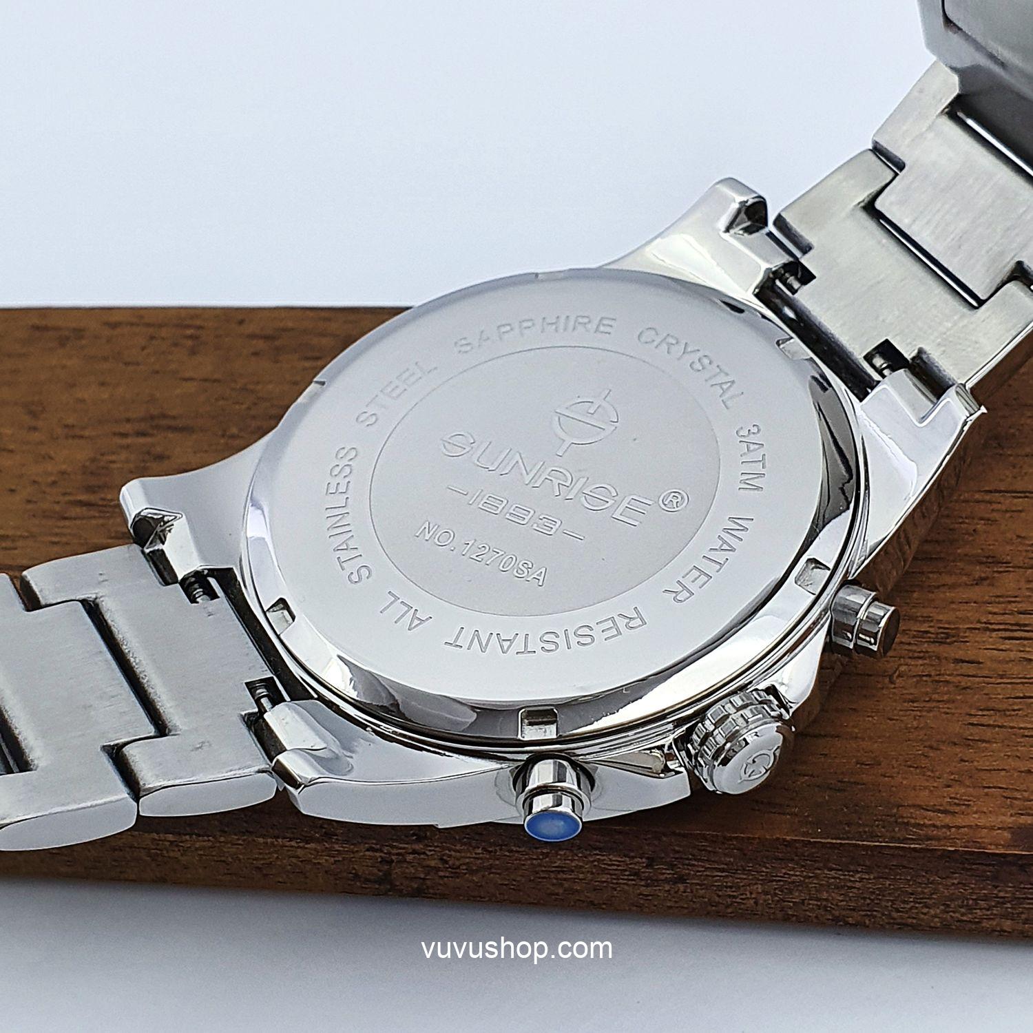 Đồng hồ nam SUNRISE 1270SA - Chính hãng, Dual time - Ảnh 10