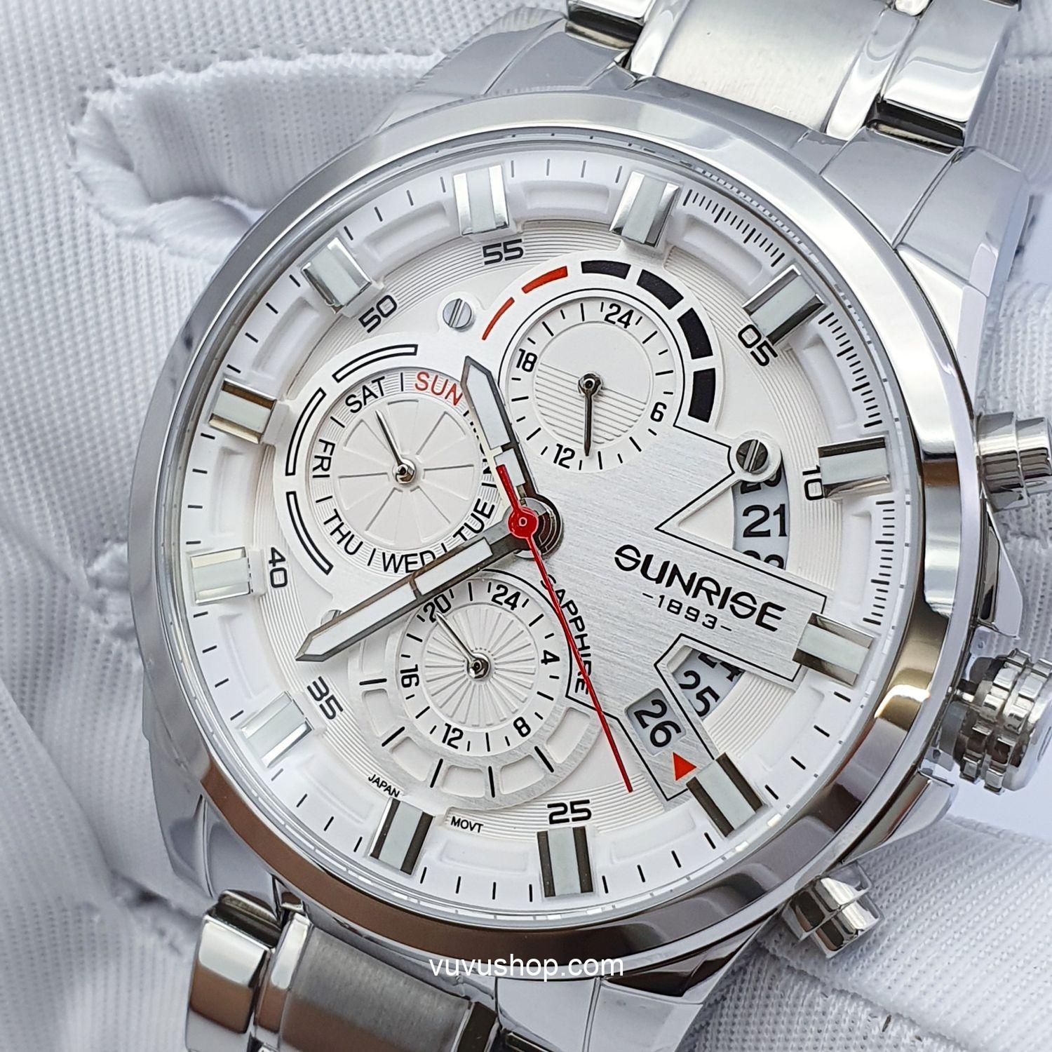 Đồng hồ nam SUNRISE 1270SA - Chính hãng, Dual time - Ảnh 8