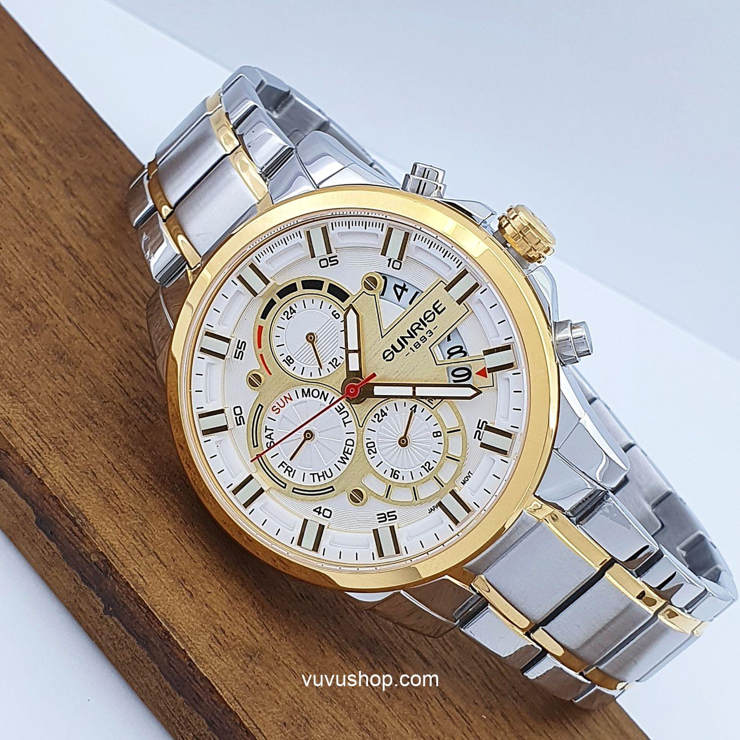 Đồng hồ nam SUNRISE 1270SA - Chính hãng, Dual time