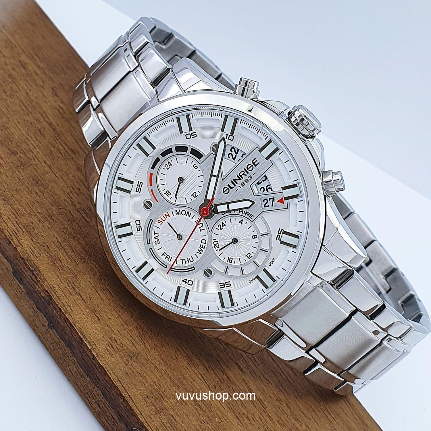 Đồng hồ nam SUNRISE 1270SA - Chính hãng, Dual time - Ảnh 2