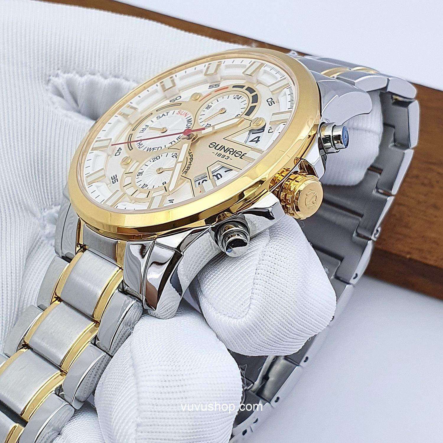 Đồng hồ nam SUNRISE 1270SA - Chính hãng, Dual time - Ảnh 3