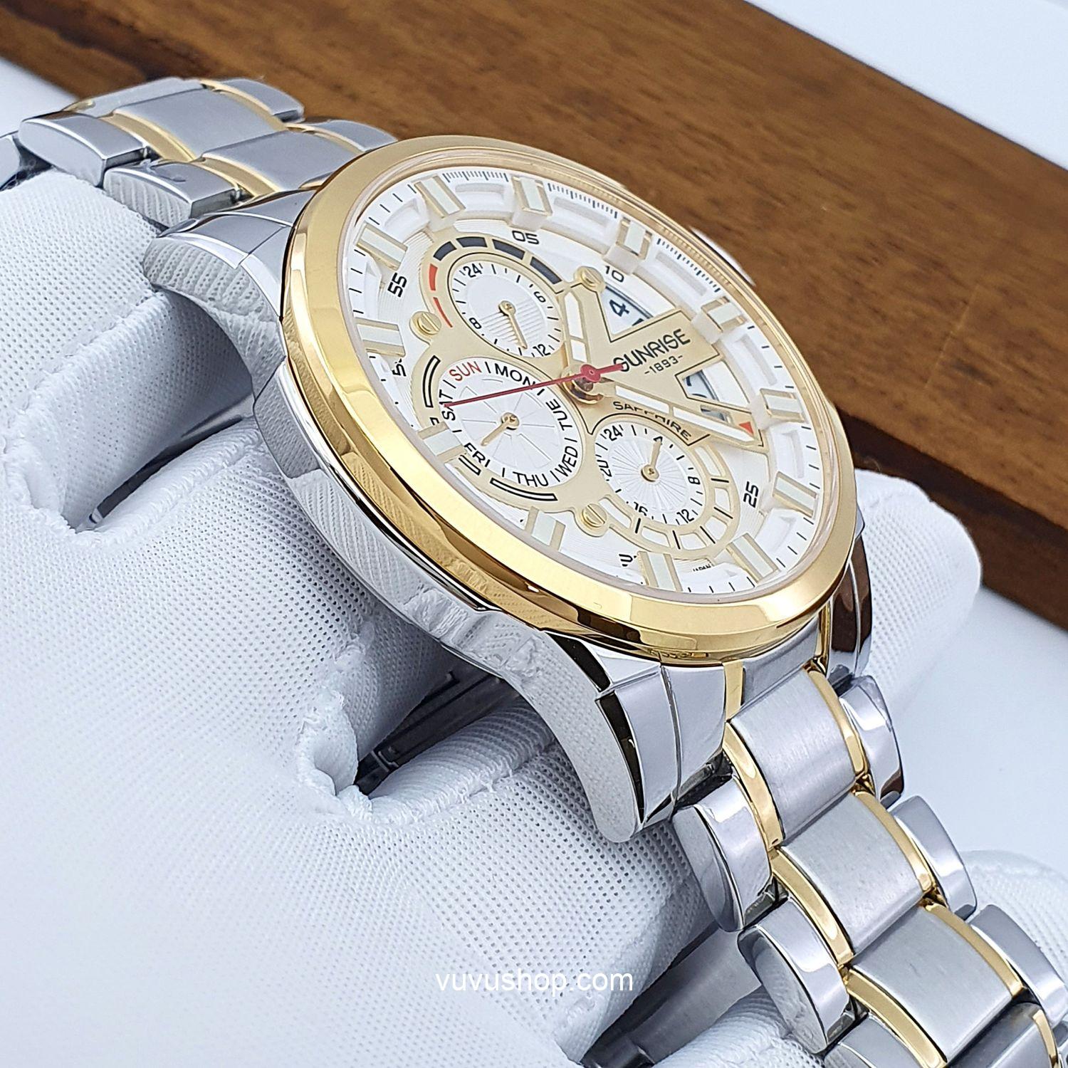 Đồng hồ nam SUNRISE 1270SA - Chính hãng, Dual time - Ảnh 2