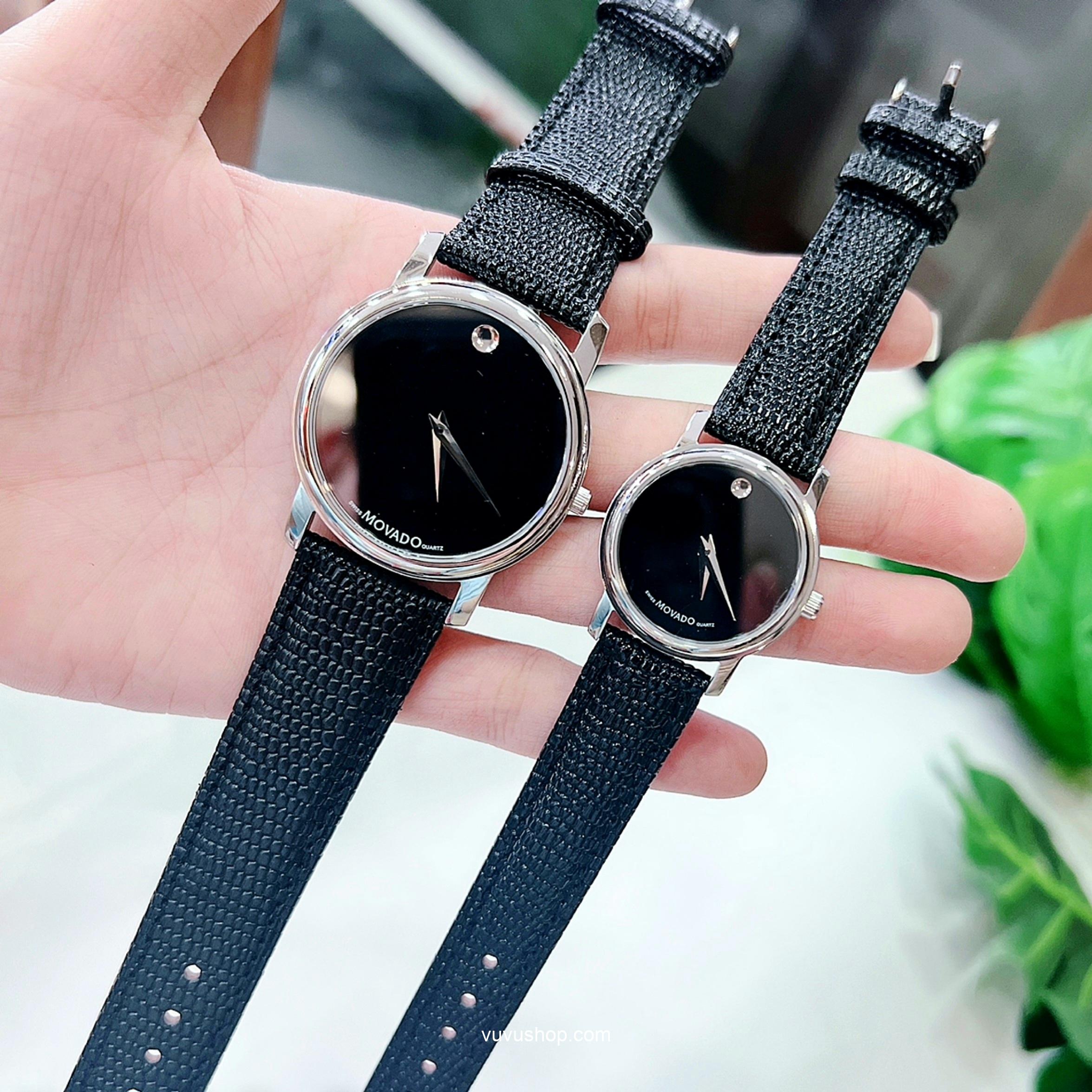 Đồng hồ đôi MOVADO dây da - Kính Sapphire (Có bán lẻ) - Ảnh 12