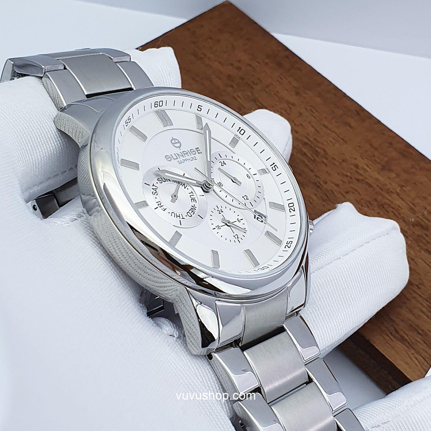 Đồng hồ nam SUNRISE DM757SWA Dual time - Chính hãng - Ảnh 4
