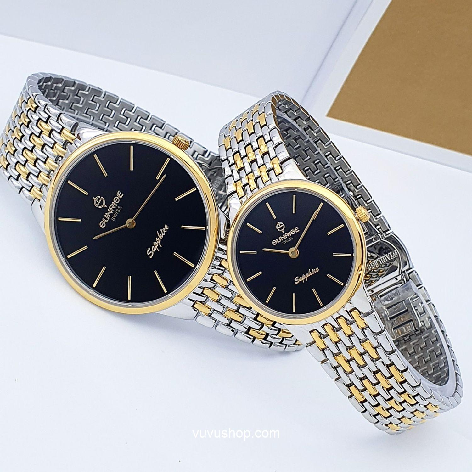 Đồng hồ đôi SUNRISE DM738SWD siêu mỏng Chính hãng - Ảnh 2