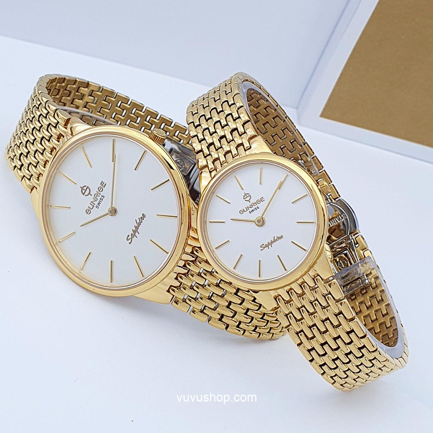 Đồng hồ đôi SUNRISE DM738SWD siêu mỏng Chính hãng - Ảnh 2