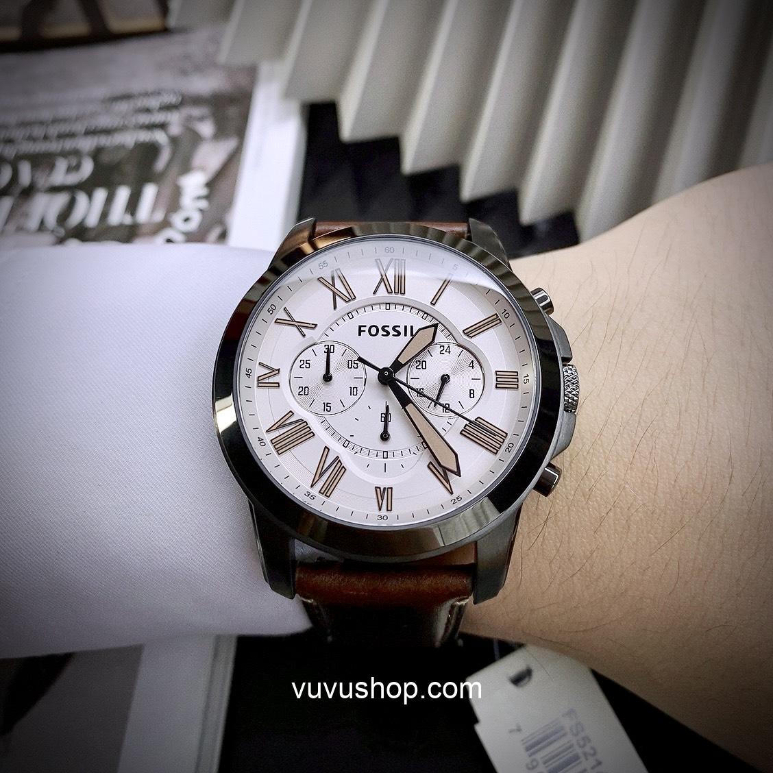 Đồng hồ nam Fossil FS5214 Grant Chronograph Fullbox - Ảnh 2