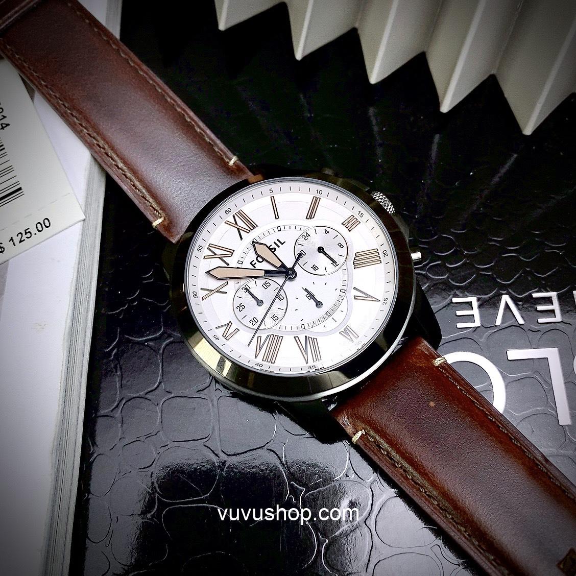 Đồng hồ nam Fossil FS5214 Grant Chronograph Fullbox - Ảnh 4