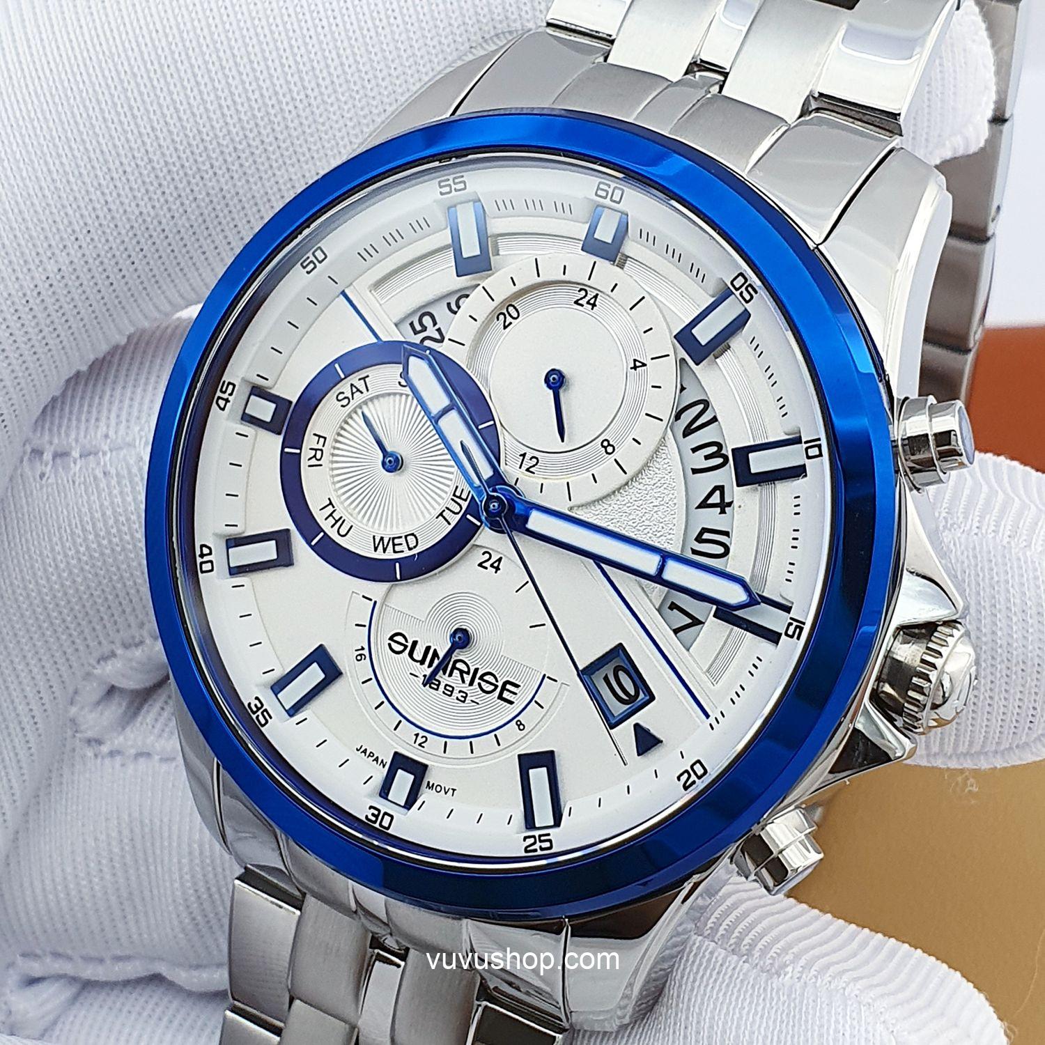 Đồng hồ nam SUNRISE 1246SA Dual time Chính hãng - Ảnh 5