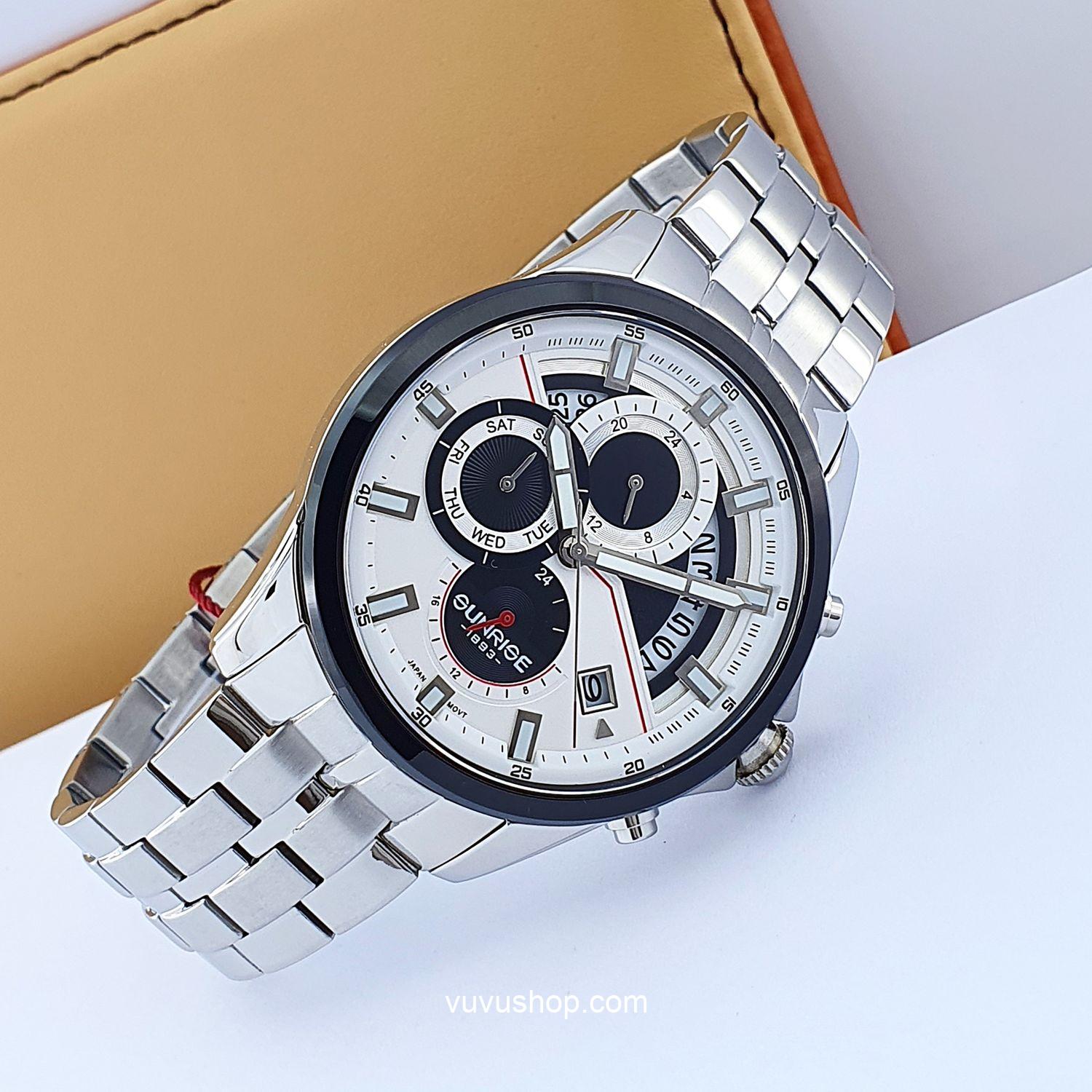 Đồng hồ nam SUNRISE 1246SA Dual time Chính hãng - Ảnh 2