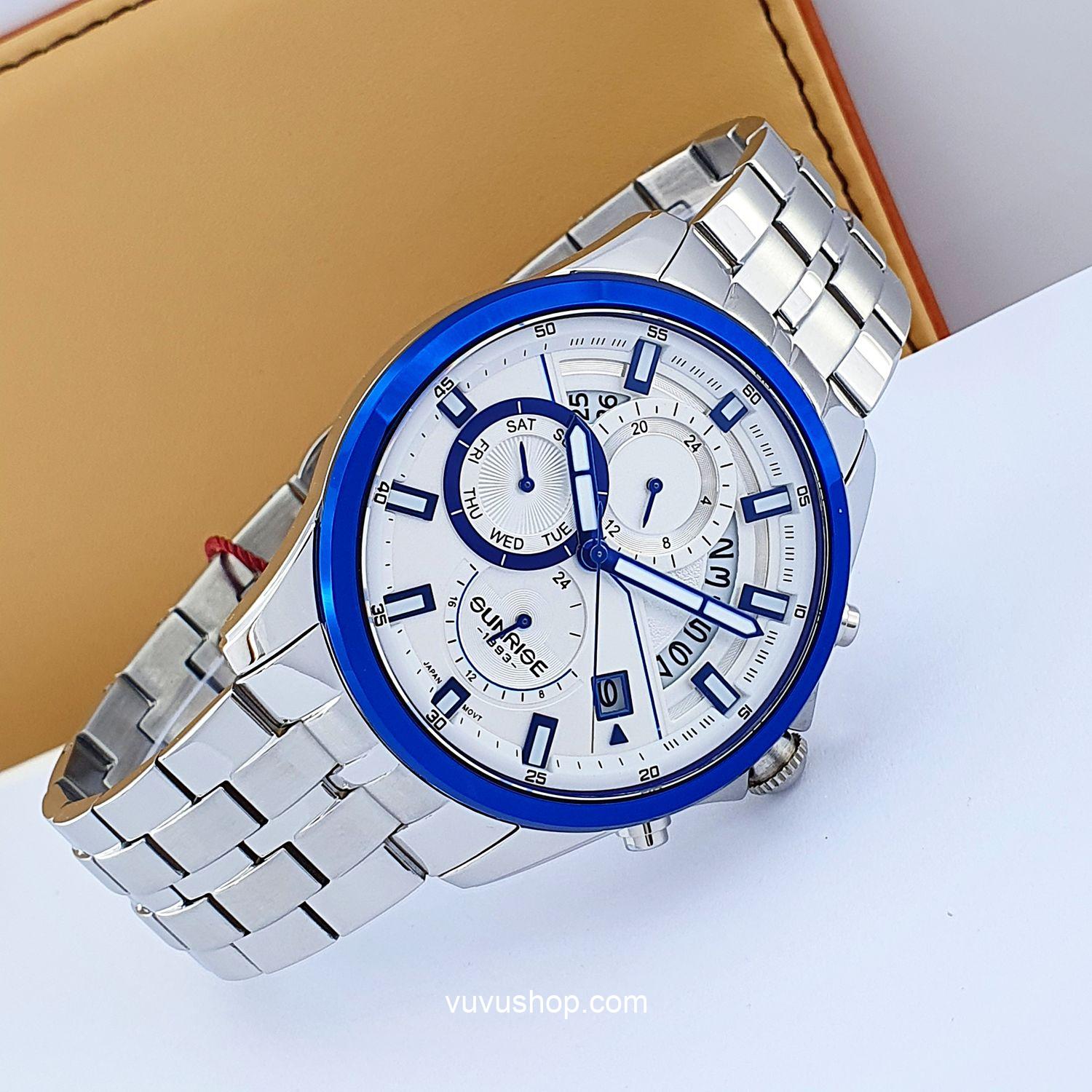 Đồng hồ nam SUNRISE 1246SA Dual time Chính hãng