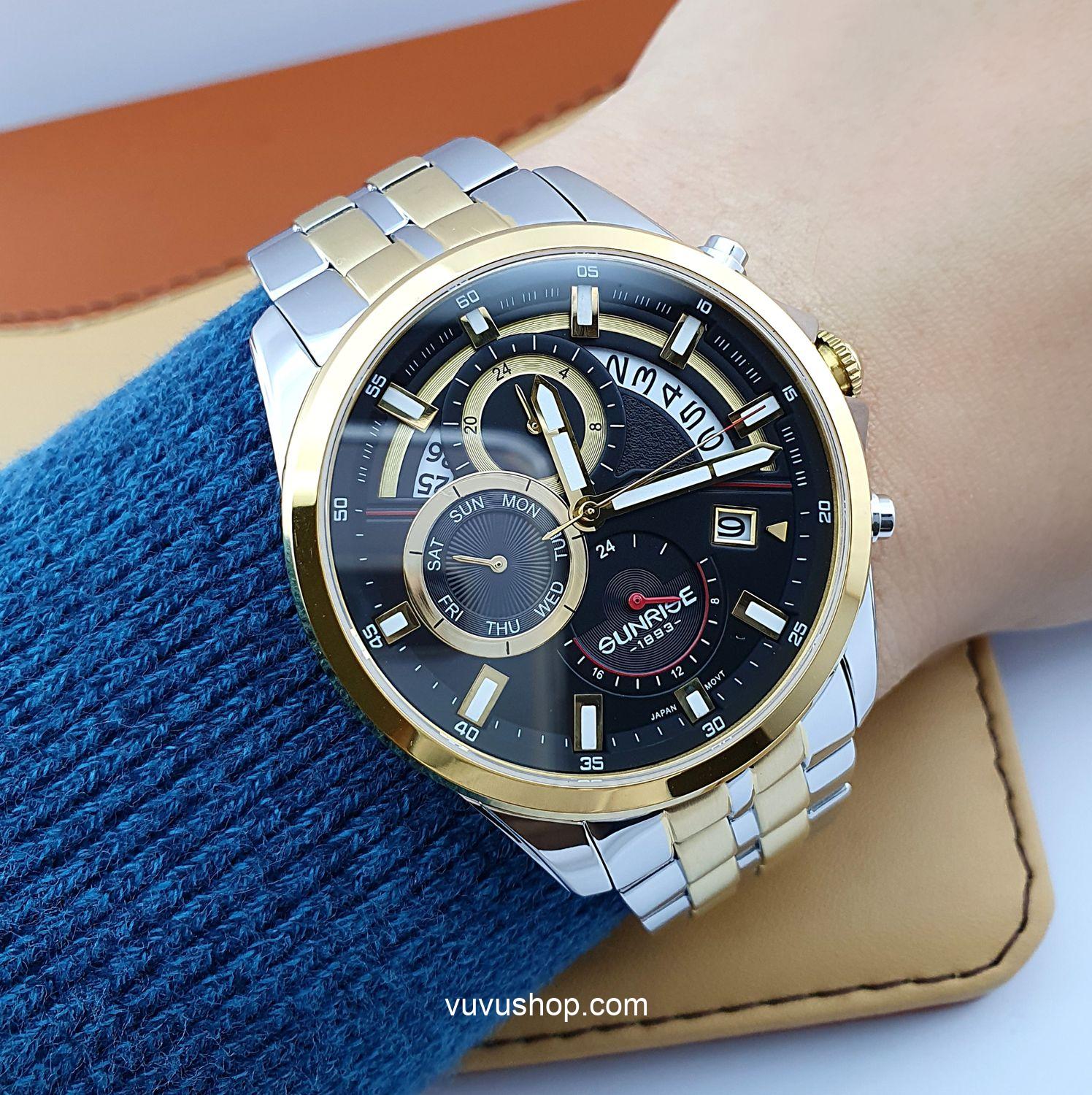 Đồng hồ nam SUNRISE 1246SA Dual time Chính hãng - Ảnh 4