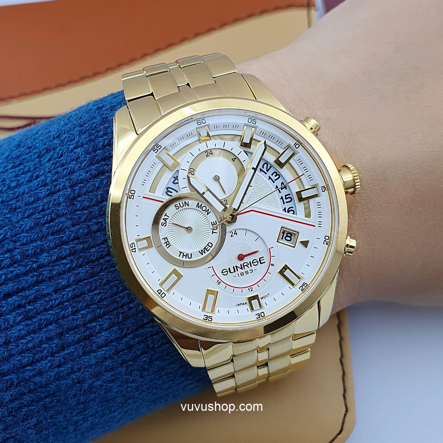 Đồng hồ nam SUNRISE 1246SA Dual time Chính hãng - Ảnh 3