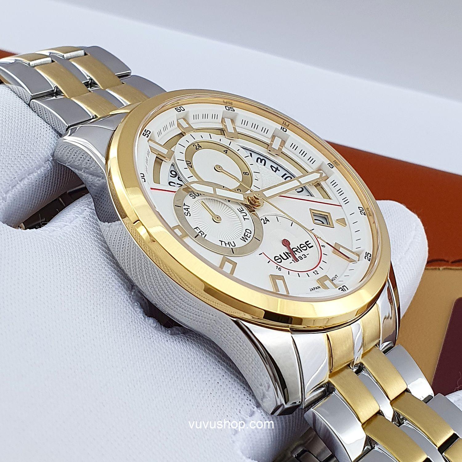 Đồng hồ nam SUNRISE 1246SA Dual time Chính hãng - Ảnh 7