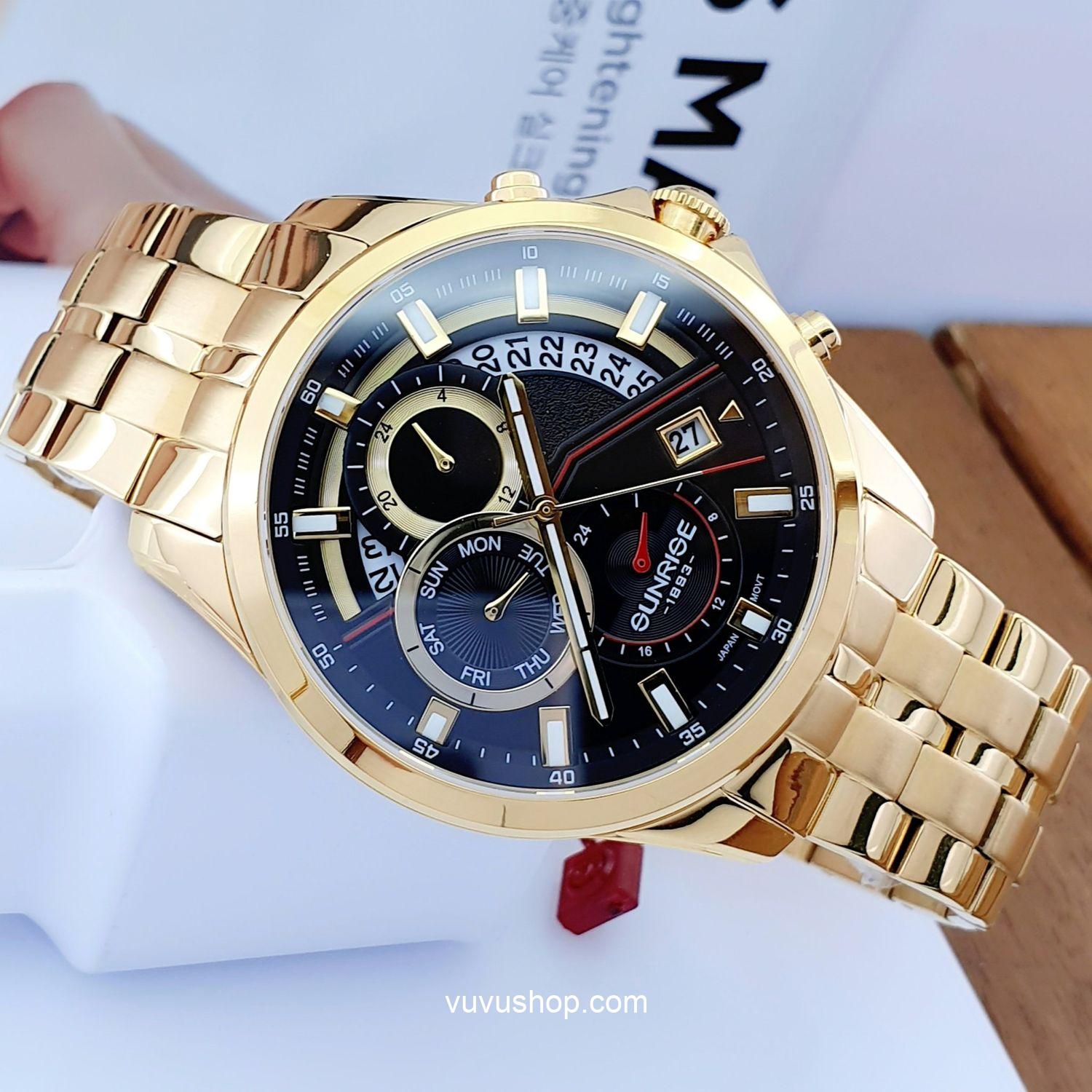 Đồng hồ nam SUNRISE 1246SA Dual time Chính hãng - Ảnh 2