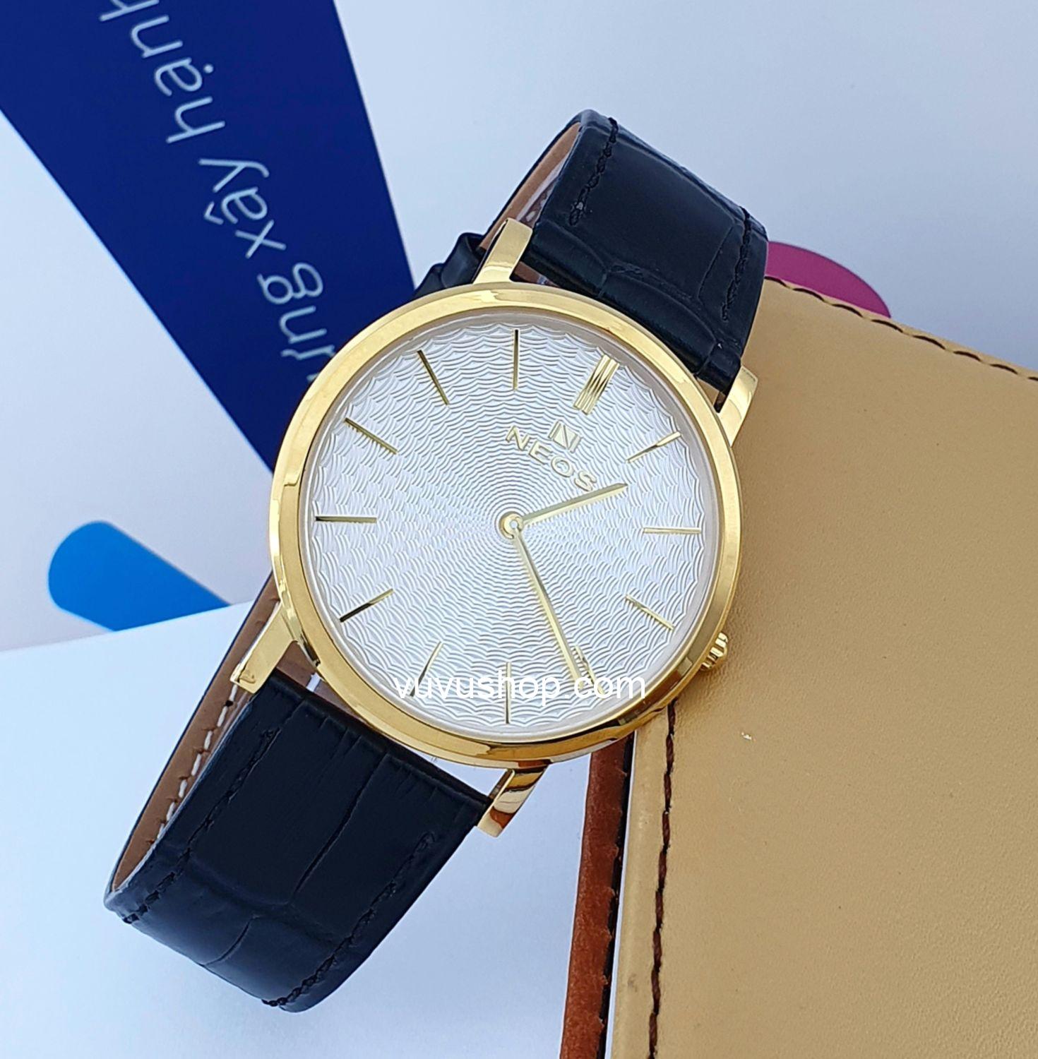 Đồng hồ nam NEOS N-40577M Dây da siêu mỏng Chính hãng