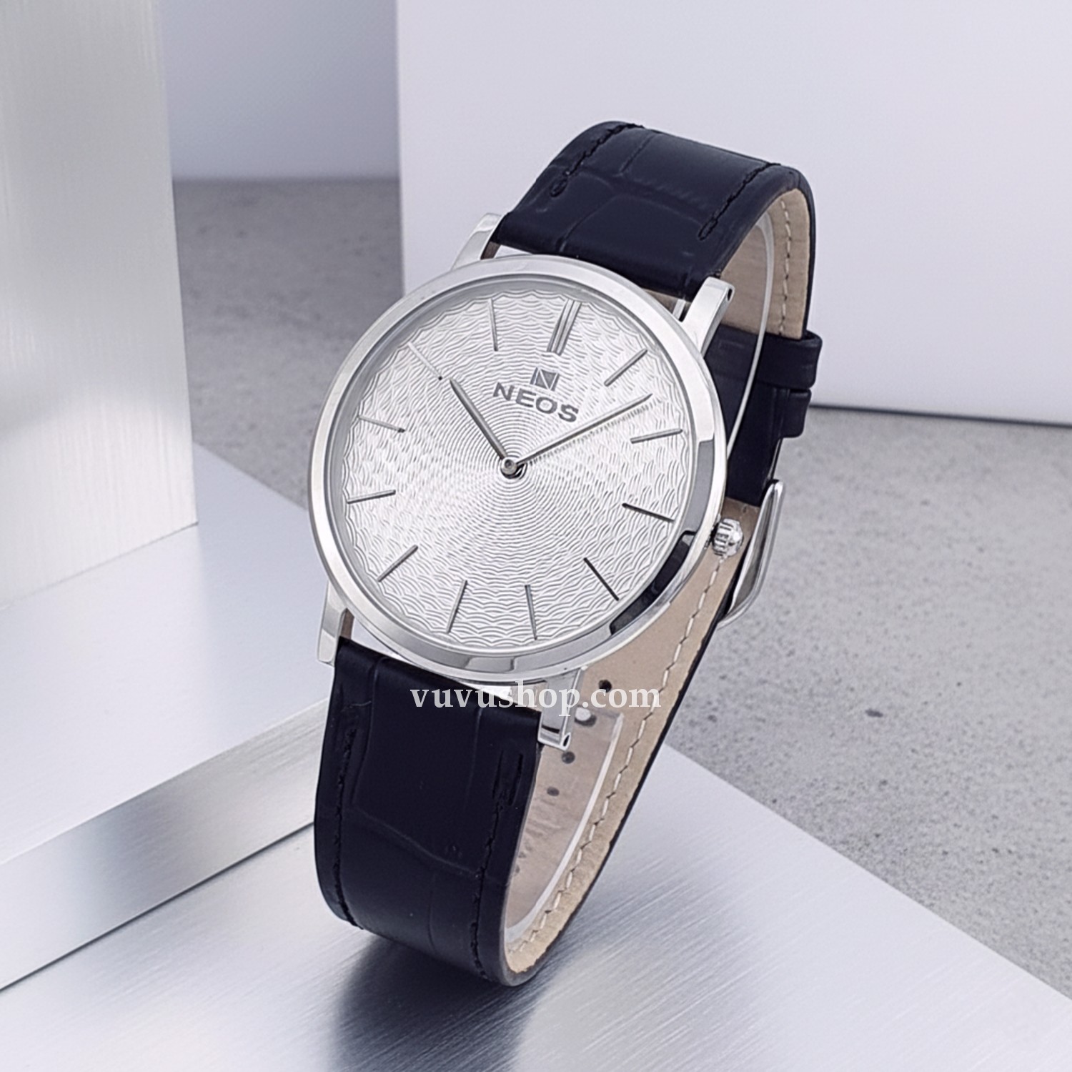Đồng hồ nam NEOS N-40577M Dây da siêu mỏng Chính hãng - Ảnh 5
