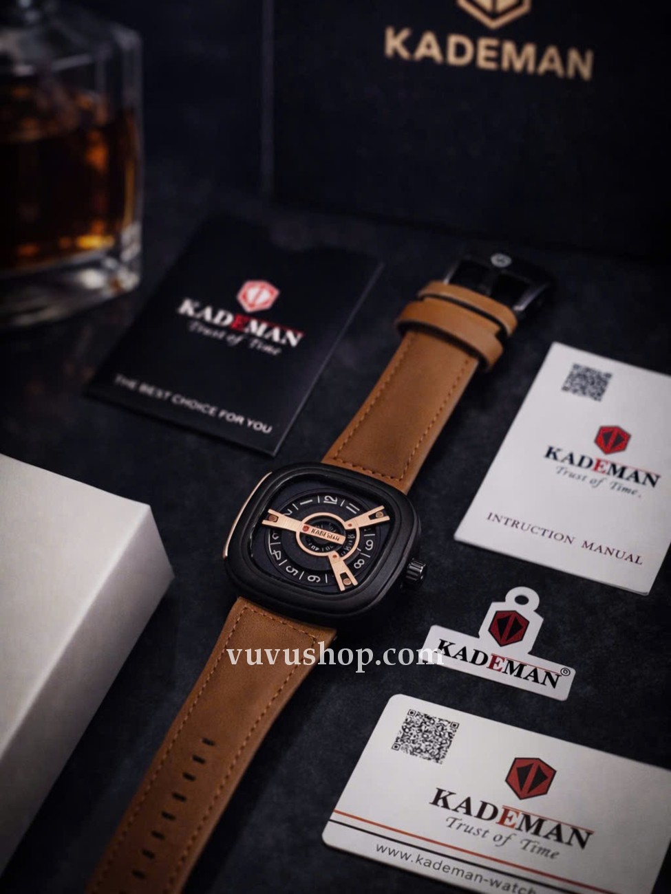 Đồng hồ nam KADEMAN 365B-2 Size lớn Chính hãng Fullbox - Ảnh 8