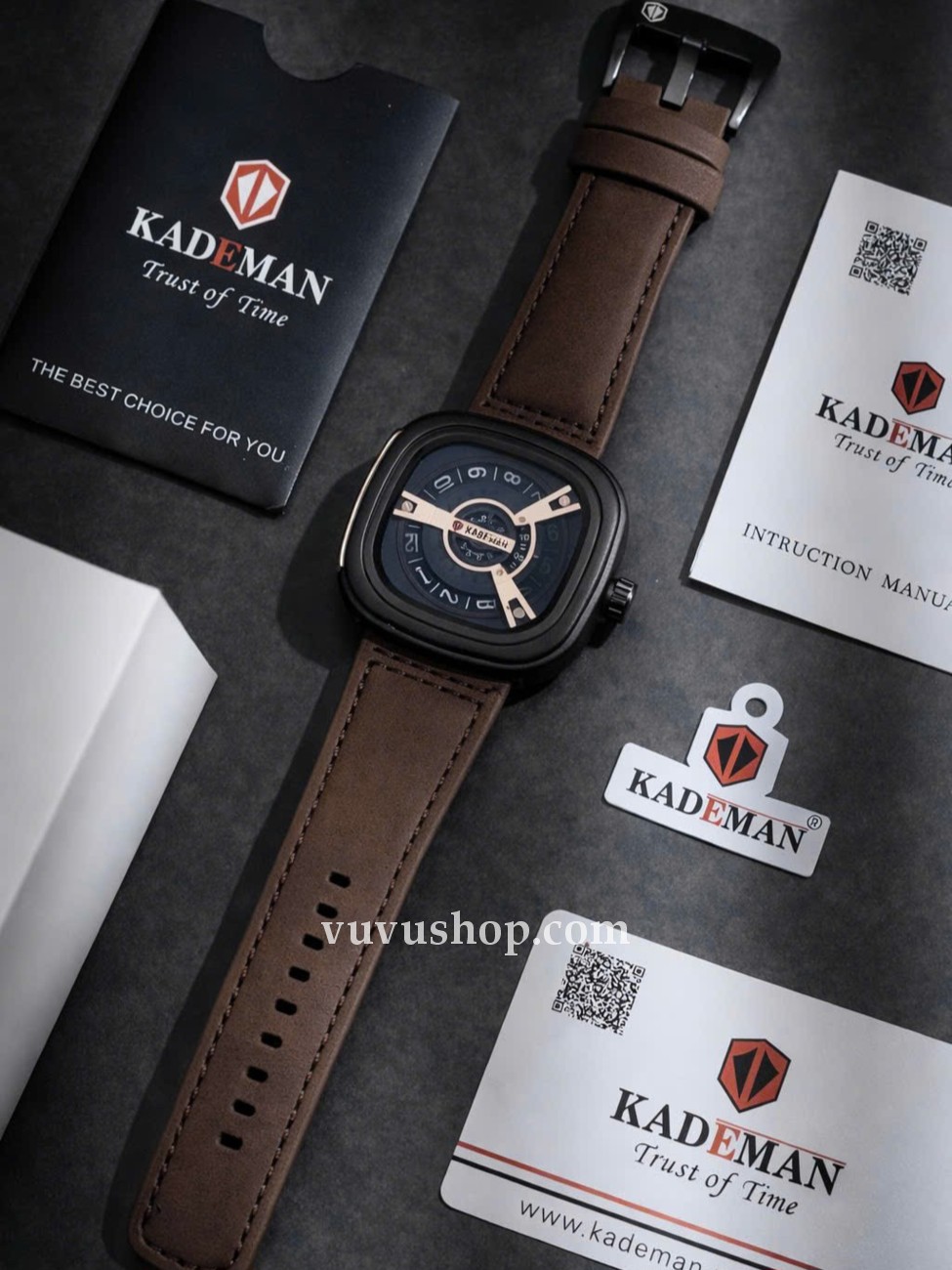 Đồng hồ nam KADEMAN 365B-2 Size lớn Chính hãng Fullbox - Ảnh 9